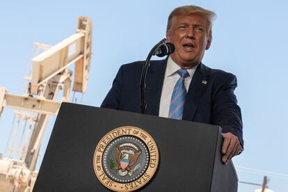 El presidente electo Donald Trump en un discurso en Texas durante su anterior mandato, en julio de 2020.