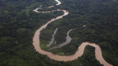 Los meandros de un río.