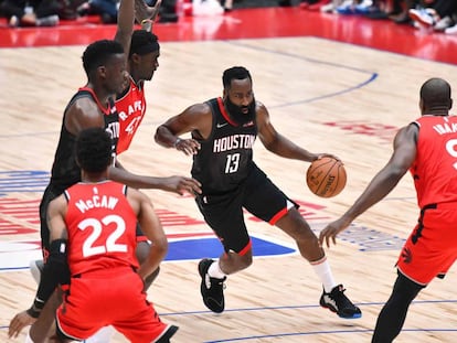 James Harden, no Rockets x Raptors desta terça-feira no Japão.