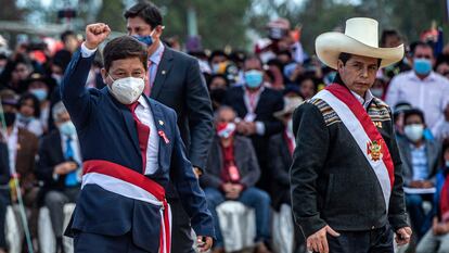 Pedro Castillo y Guido Bellido, el pasado 29 de julio en Ayacucho (Perú).