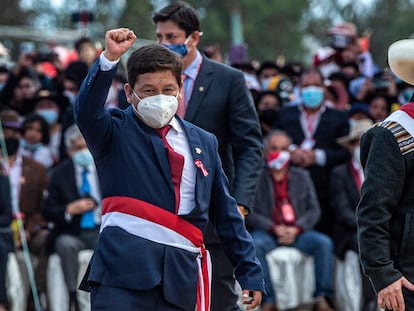 Pedro Castillo y Guido Bellido, el pasado 29 de julio en Ayacucho (Perú).