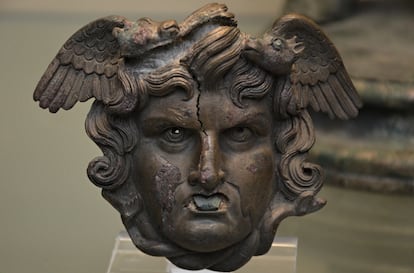 Bronze head of a marine Medusa, probably an ornament decorating a box, about 50-75 AD, British Museum. © Carole Raddato