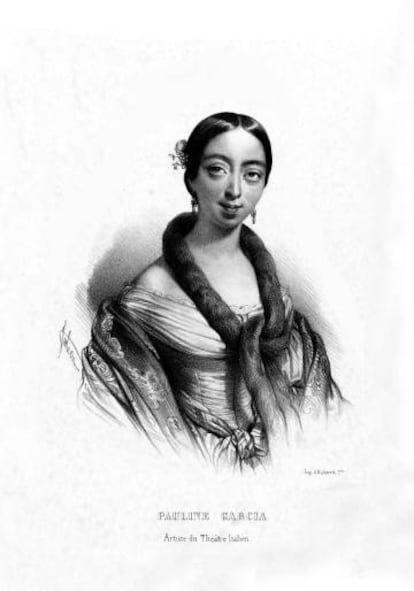 Ilustraci&oacute;n de Pauline Vierdot realizada por  Bernard-Romain Julien (1802-1871).