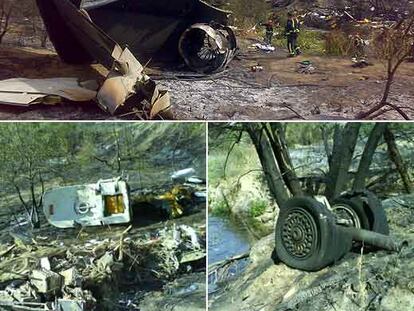 El McDonnell Douglas 82 matrícula EC-HFP destrozado