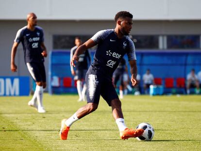  Thomas Lemar durante un entrenamiento de Francia.