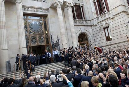 El president català, Artur Mas, abans d'entrar al Palau de Justícia de Barcelona per declarar com a imputat pel 9-N davant el TSJC.