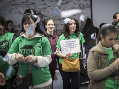 Protesta de la PAH al Consorci d'Habitatge de Barcelona.