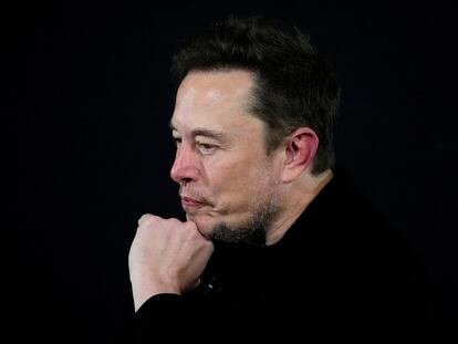 Elon Musk, dueño de la red social X, el pasado 2 de noviembre en Londres en un acto con el primer ministro británico, Rishi Sunak.