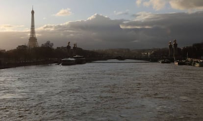 Crecida del río Sena a su paso por la ciudad de París, el 26 de enero de 2018.