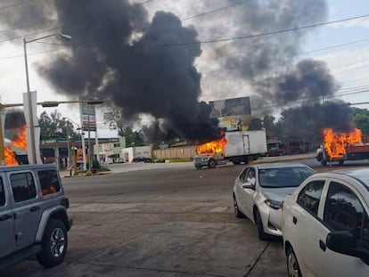 A cidade de Culiacán durante os confrontos.