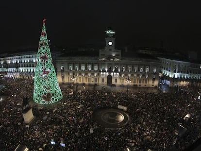 La Puerta del Sol en la &uacute;ltima Nochevieja.