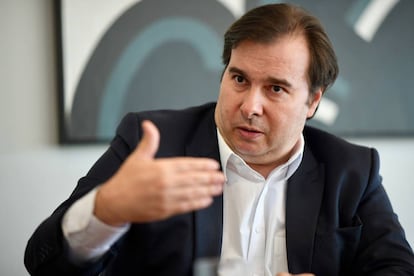 O presidente da Câmara, Rodrigo Maia, em Brasília