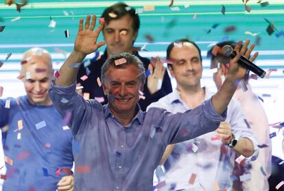 Mauricio Macri, presidente argentino, comemora vitória histórica