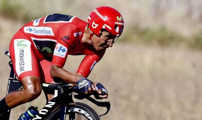 El colombiano Nairo Quintana (Movistar) durante la Vuelta España 2016.