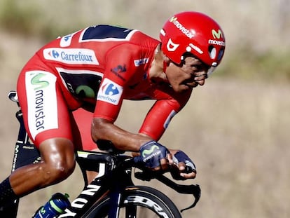 El colombiano Nairo Quintana (Movistar) durante la Vuelta España 2016.