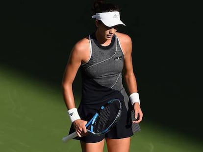 Muguruza, durante el partido de semifinales contra Wozniacki.