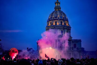 Protesta en París el 31 de enero por la reforma que plantea Macron.