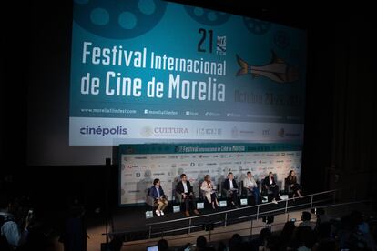 Organizadores del Festival Internacional de Cine de Morelia en Ciudad de México, el 20 de septiembre