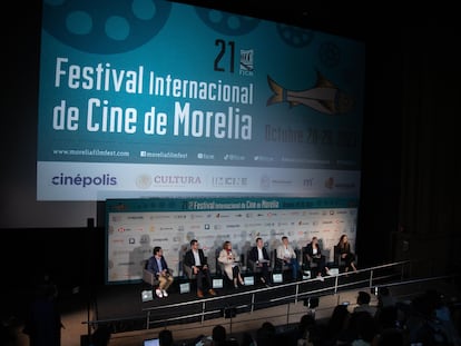Organizadores del Festival Internacional de Cine de Morelia, en Ciudad de México, el pasado 20 de septiembre.