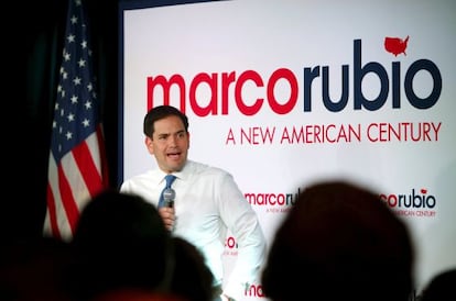 El senador Marco Rubio, en un acto en Iowa.