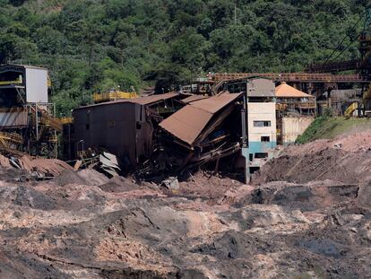 O rastro de destruição em Brumadinho após rompimento da barragem da Vale.