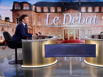 Emmanuel Macron y Marine Le Pen, en el debate electoral del miércoles.