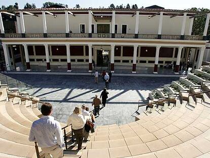 Vista de la entrada a la Villa Getty durante la presentación de su reforma el pasado 24 de enero.
