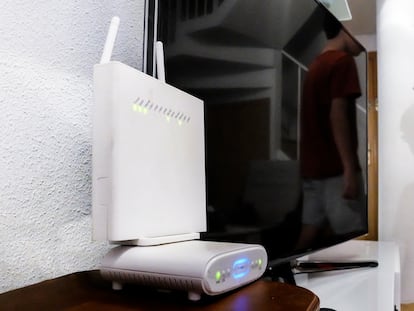 'Router' en el interior de una vivienda en Madrid.