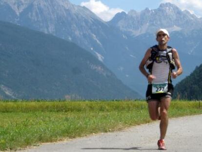 Juan Manuel Agejas, durante la competición en los Alpes.