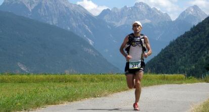 Juan Manuel Agejas, durante la competición en los Alpes.