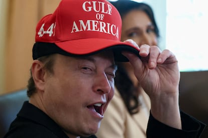 El jefe de Tesla, Elon Musk, este miércoles en una reunión del Gabinete de Donald Trump.
