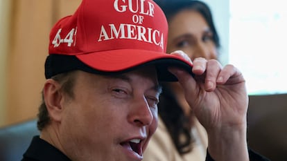 El jefe de Tesla, Elon Musk, este miércoles en una reunión del Gabinete de Donald Trump.
