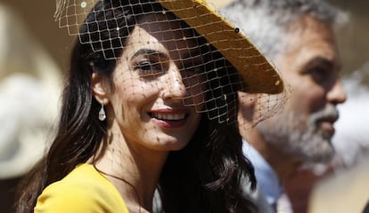 Amal y George Clooney, en la boda de los duques de Sussex.