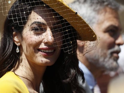 Amal y George Clooney, en la boda de los duques de Sussex.