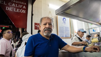 Mario Hernández, dueño de la taquería El Califa de León, el 14 de marzo.