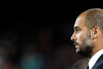 Guardiola, durante el partido frente a Osasuna.