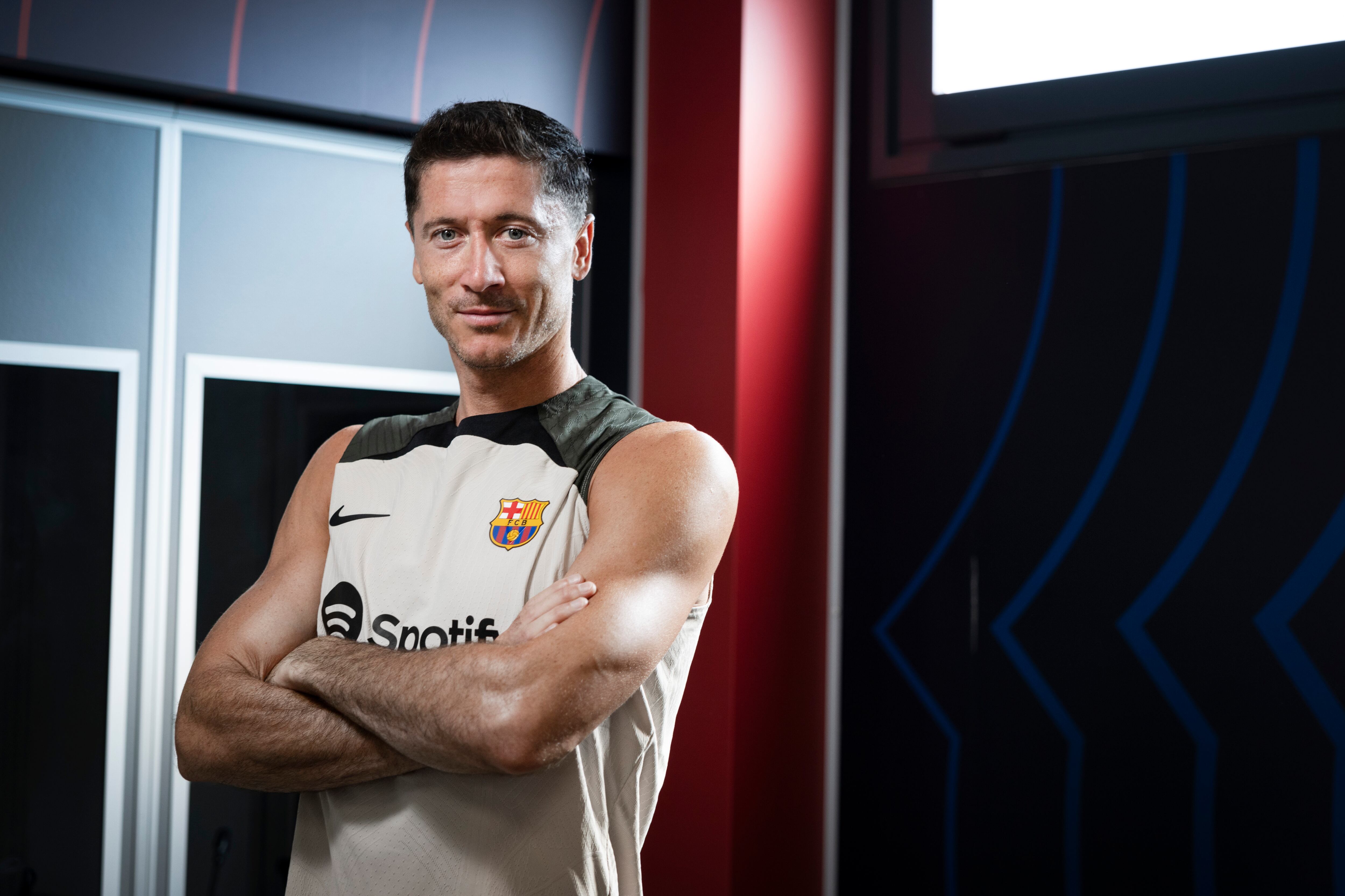 Robert Lewandowski, en la Ciudad Deportiva del Barcelona. 