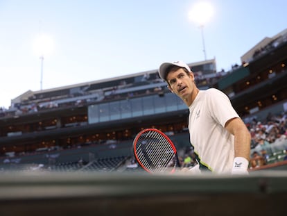 Murray, durante su partido contra Etcheverry en Indian Wells.