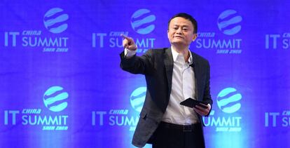 Jack Ma, presidente y fundador de Alibaba, en abril en la Cumbre de TI de China 2017, celebrada en Shenzen.