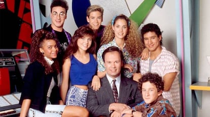 Los protagonistas de 'Salvados por la campana'. Dustin Diamond, como Screech, abajo a la derecha.