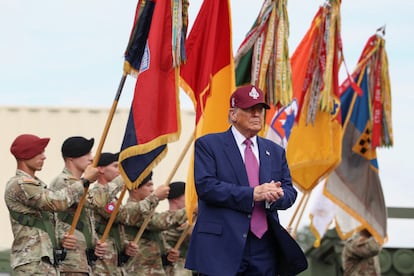 Donald Trump, este martes en Fort Bragg (Carolina del Norte).