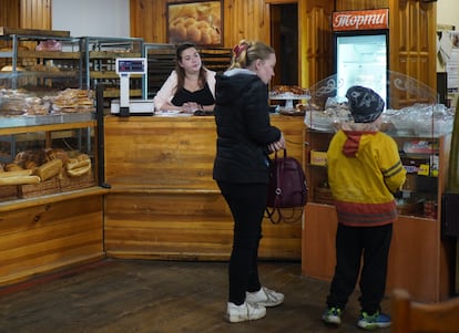 La boutique de pan donde trabaja Yulia, en el centro de Kostiantinivka.