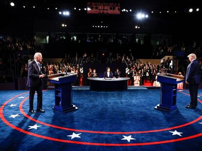 El último debate de Trump y Biden, en imágenes