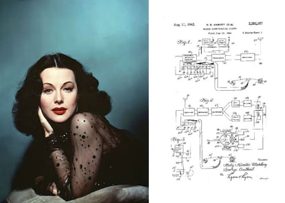 A atriz Hedy Lamarr, conhecida por interpretar Dalila em 'Sansão e Dalila', entre outras produções, também era inventora. A prova é este sistema de comunicação secreta que ela <a href="https://patentimages.storage.googleapis.com/e0/dd/4e/0e04d56d1d7604/US2292387.pdf" rel="nofollow" target="_blank">patenteou em 1941, em plena Segunda Guerra Mundial</a>. As virtudes da engenhoca, diz o texto da patente, é que era fácil de usar, mas ao mesmo tempo difícil de decifrar. Consiste em emissor e um receptor de rádio que recebia a mensagem numa frequência diferente e aleatória em cada ocasião, de forma que o inimigo nunca saberia a frequência utilizada na transmissão.