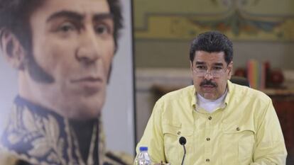 El presidente de Venezuela, Nicolás Maduro, en Caracas ayer.