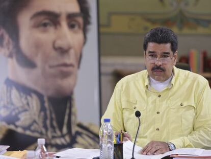 El presidente de Venezuela, Nicolás Maduro, en Caracas ayer.