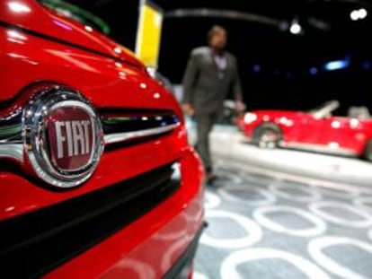 Coche de Fiat en el Sal&oacute;n del Motor de Detroit (Michigan, EE UU).