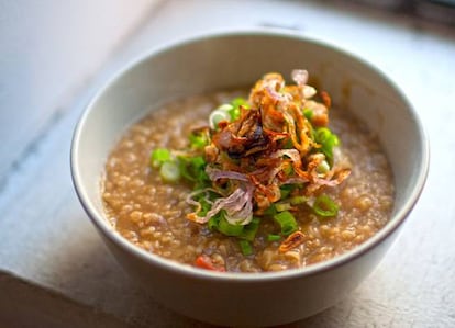 Uno de los muchos congee que se preparan en Asia