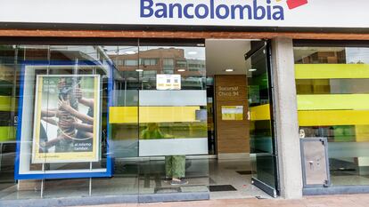 Una sucursal de Bancolombia en Bogotá.