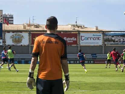 El Llagostera se entrena el jueves pasado en Palam&oacute;s.